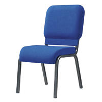 Navy Blue Upholstered Steel Stacking Church Chair YE-057