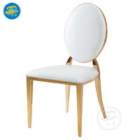 WHITE PU LEATHER STAINLESS STEEL CHAIR FOR HOTEL BANQUET WEDDING FUNCTION YS-005