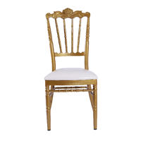 Noble Crown Royal Design Gold Painting Aluminum Luxury Banquet Wedding Event Party Hall Napoleon Chair   YC-021
