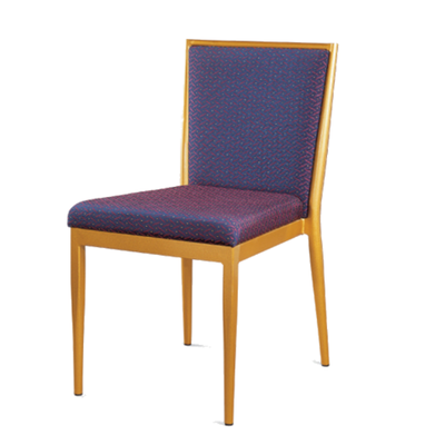 Square Seat Golden Steel Stacking Chair YE-036