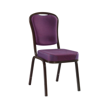 Purple Fabric Unique Seat Aluminum Chair Hospitality Reception Stack Chair YD-030