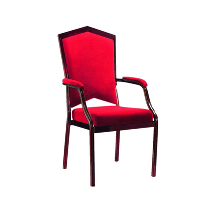Church Armrest Chair Red Velvet Aluminum Armrest Chair YD-047