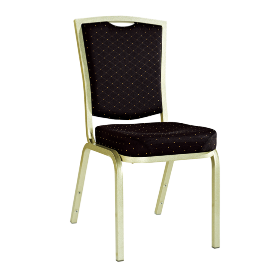Hot Sale Office Stacking Chair Black Upholstered Aluminum Wedding Chair YD-072