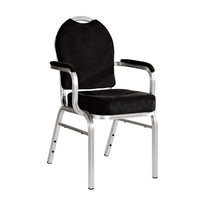 Black Armrest Conference Stacking Chair Wedding Armrest Chair YD-074