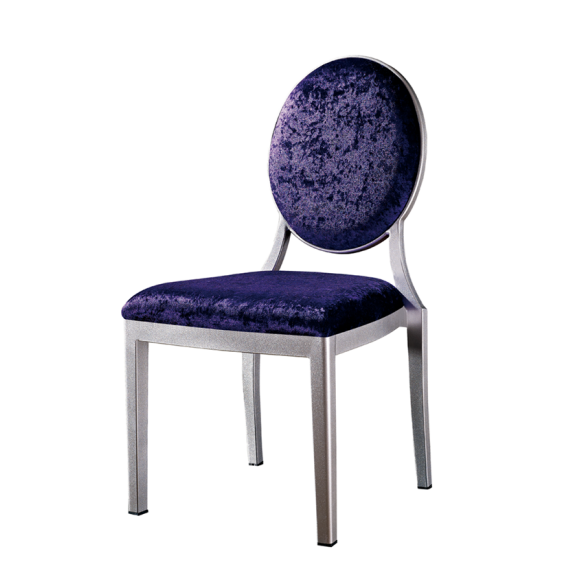 Purple Velvet Round Back Banquet Reception Aluminum Chair YD-1002