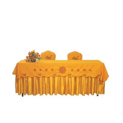 ANTIQUE YELLOW JACQUARD TABLE CLOTH BANQUET MEETING ROOM TABLE CLOTH A-002