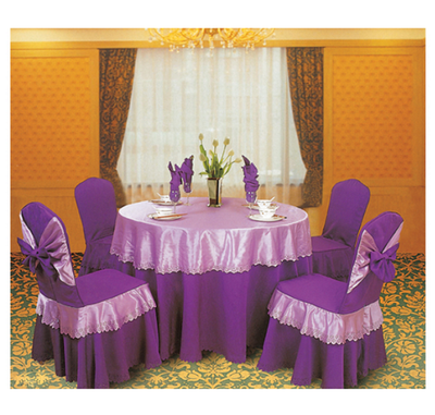 PURPLE HOTEL DECORATION DINING ROOM WEDDING CHAIR COVER LT-001