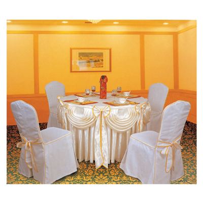 WHITE JACQUARD CHAIR COVER HOTEL RESTAURANT DECORATIONS TABLE CLOTH LT-003