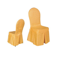 ROUND CHAIR COVER YELLOW ANTIQUE JACQUARD SKIRT CHAIR COVER Y-030