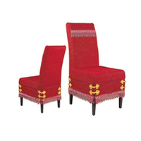 RED FESTIVE HIGH BACK CHAIR COVER BANQUET EVENT DECORATIONS Y-038