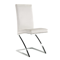 Z SHAPE LEGS STAINLESS STEEL CHAIR WHITE LEATHER CHAIR  YA-084