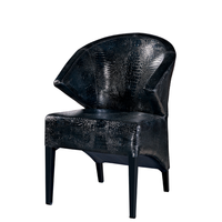 BLACK LEATHER CAFE FURNITURE STEEL WOODEN CAFE CHAIR YA-090