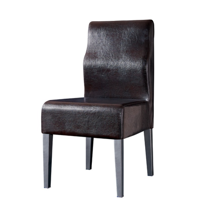 LEATHER UPHOLSTERED STEEL IMITATION WOODEN CHAIR YA-098