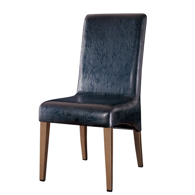UPHOLSTERED DINING ROOM CHAIR STEEL IMITATION WOODEN CHAIR YA-099