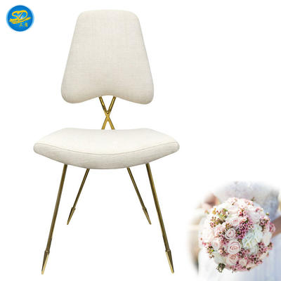 UNIQUE DESIGN WHITE LEATHER STAINLESS STEEL STACKING CHAIR YS-026